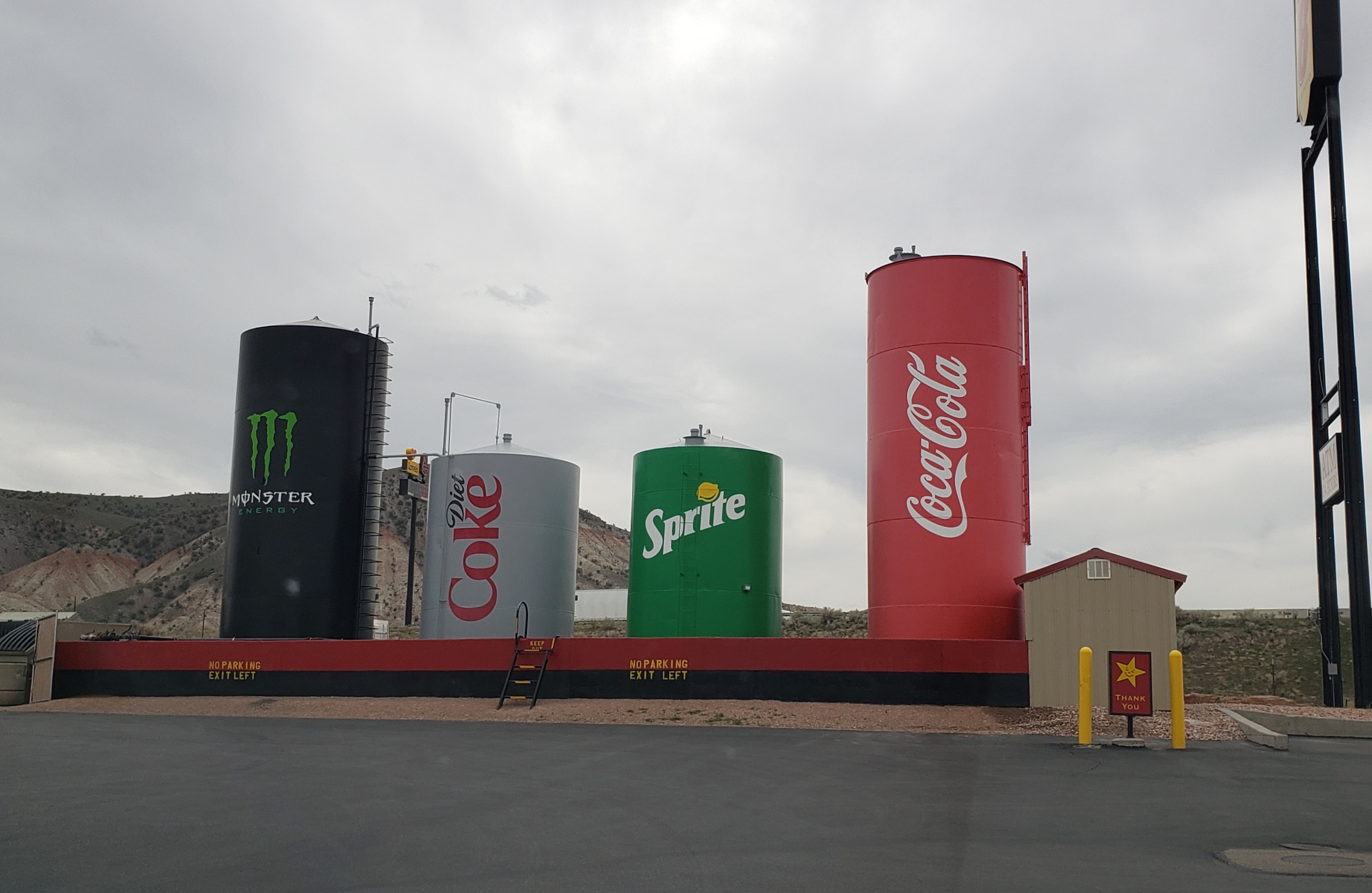 Along I70, a Coke town with decorated silos