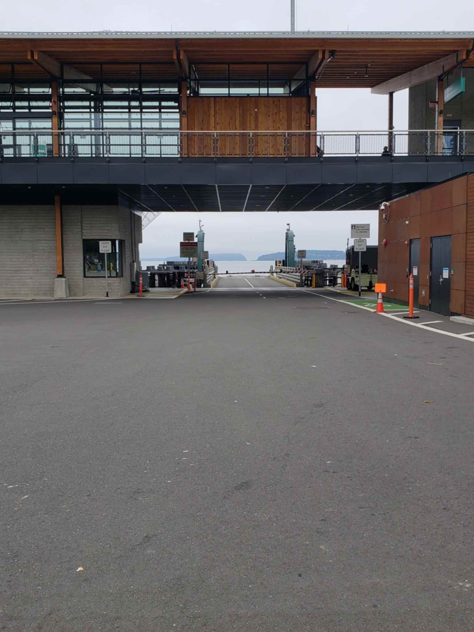 empty ramp waiting for ferry