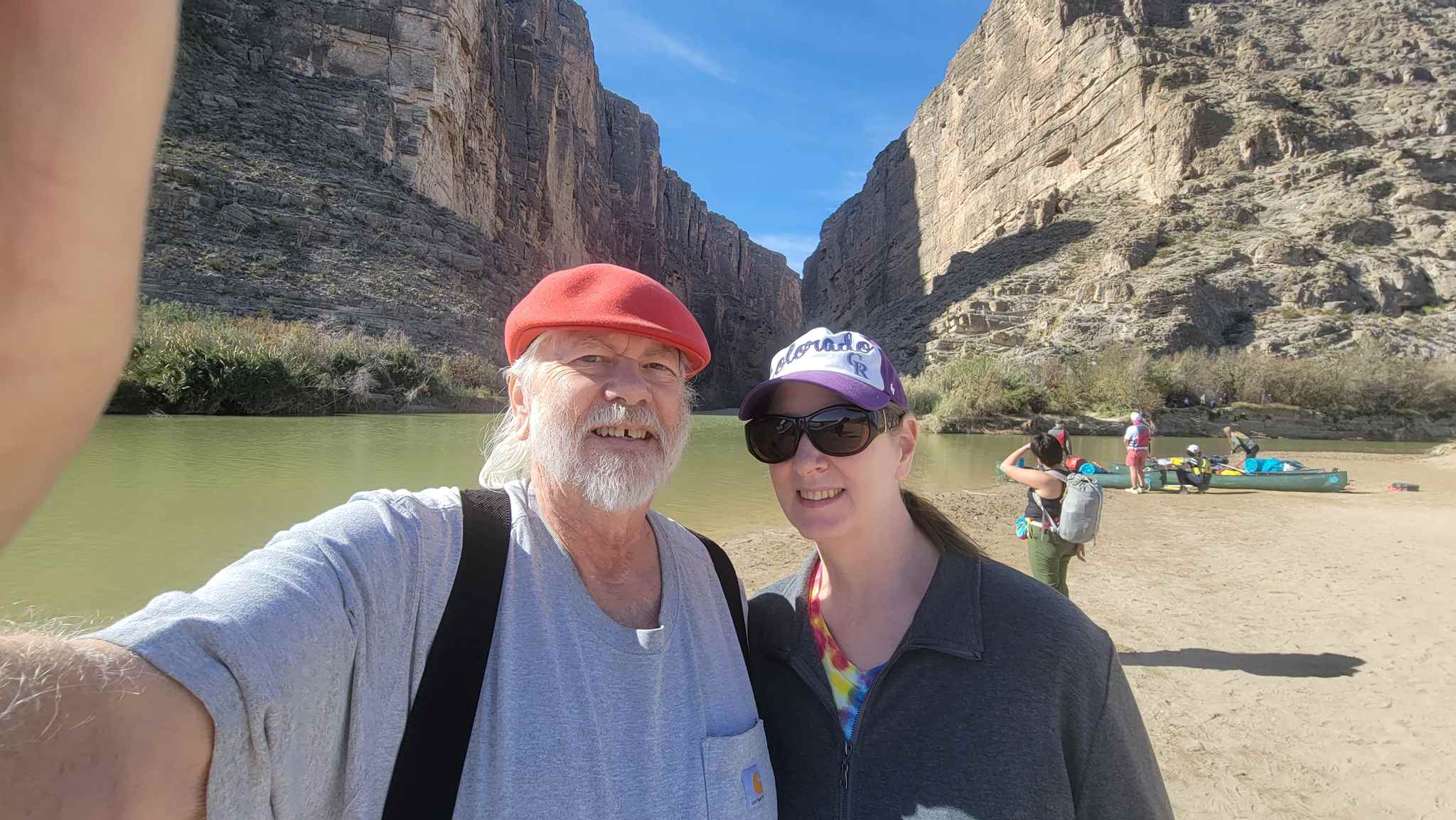 Diana and Noel along the Rio Grande River - canoeing it look great!
